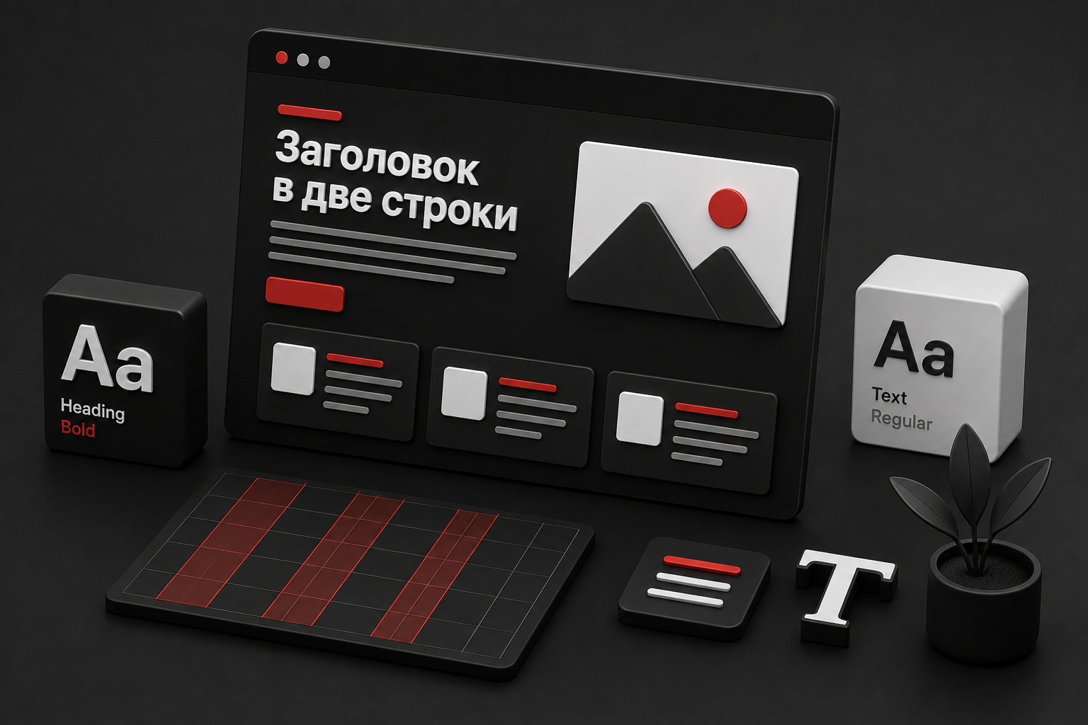 Яркая типографика и контрастная палитра в веб-дизайне